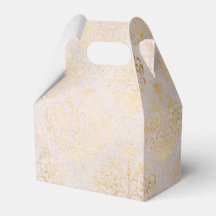 Ivory en Gold Grunge Distress Damask
