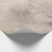 Ivory en Gold Grunge Distress Damask Cadeaupapier (Hoek)