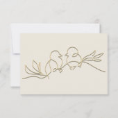 Ivory en Gouden QR Code Trouw RSVP Kaartje (Achterkant)