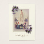 Ivory en goudkatholieke Fatima Wedding Prayer Visitekaartje (Voorkant)