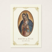 Ivory en goudkatholieke Guadalupe Weddenschap Visitekaartje (Voorkant)