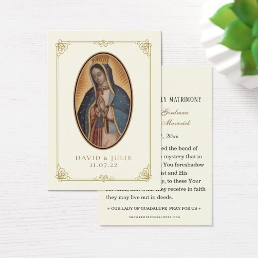 Ivory en goudkatholieke Guadalupe Weddenschap Visitekaartje (Bureau)