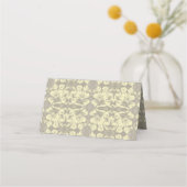 Ivory en Gray Floral Plaatskaartje (Achterkant)