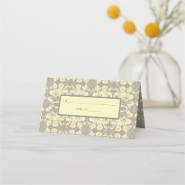Ivory en Gray Floral Plaatskaartje