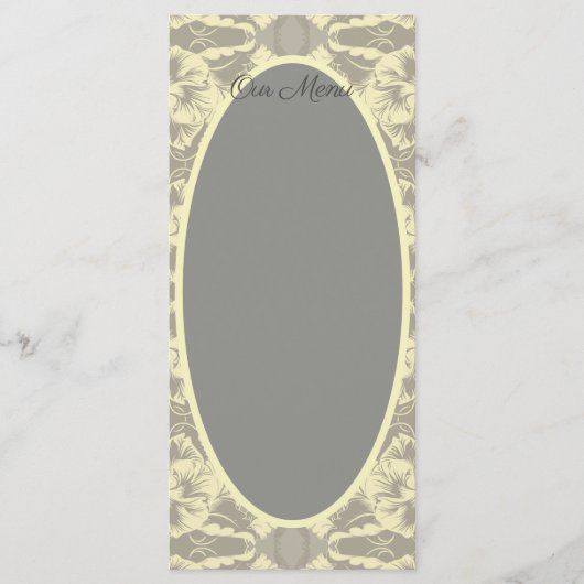 Ivory en Gray Floral Wedding Menus Menu (Voorkant)