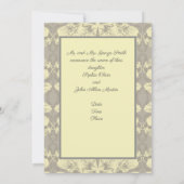 Ivory- en Grijze Floral Wedding-uitnodigingen Kaart (Achterkant)