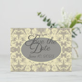 Ivory en Grijze platte vezel sparen de Datum Kaart (Staand voorkant)