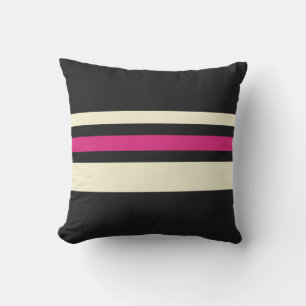 Ivory en Hot Pink Stripes Koelen Eenvoudig patroon Buitenkussen