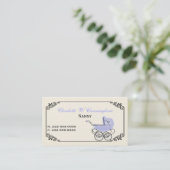 Ivory en Lavender Nanny Custom Visitekaartje (Staand voorkant)