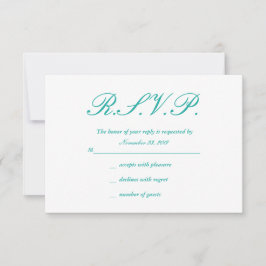  Ivory- en Mint Lace-responskaarten RSVP Kaartje