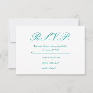 Ivory- en Mint Lace-responskaarten RSVP Kaartje