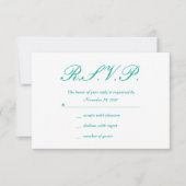  Ivory- en Mint Lace-responskaarten RSVP Kaartje (Voorkant)