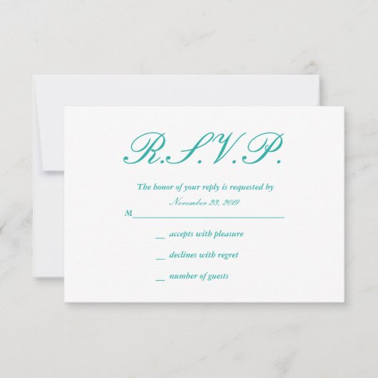  Ivory- en Mint Lace-responskaarten RSVP Kaartje (Voorkant)