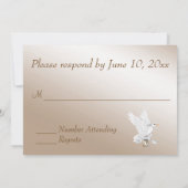 Ivory en Satin RSVP Kaart (Achterkant)