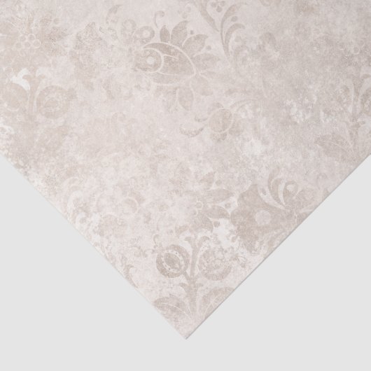 Ivory en White  Damask Tissuepapier (Detail)