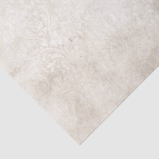 Ivory en White  Damask Tissuepapier (Detail)