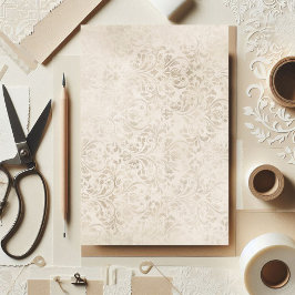 Ivory en White Damask Tissuepapier