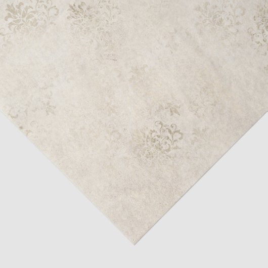 Ivory en White Damask Tissuepapier (Detail)