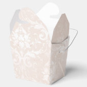Ivory en White Grunge Distress Damask Bedankdoosjes (Geopend)