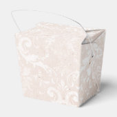 Ivory en White Grunge Distress Damask Bedankdoosjes (Achterkant)