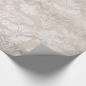 Ivory en White Grunge Distress Damask Cadeaupapier (Hoek)
