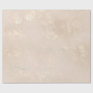 Ivory en White Grunge Distress Damask Cadeaupapier