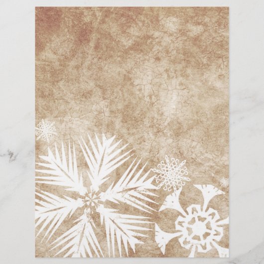 Ivory- en witte kerstsnowflakes flyer (Achterkant)
