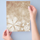 Ivory- en witte kerstsnowflakes flyer (Hand)