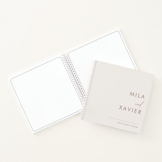 Ivory en Zand | Modern Minimal Wedding Guest Book Notitieboek (Binnen)