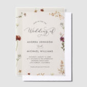 Ivory Fall Wildflowers Autumn Wedding Vellum Uitnodigingen (Offset)