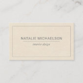 Ivory Faux Lederen Grijze Tekst Minimalist Visitekaartje (Voorkant)