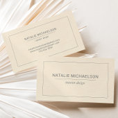 Ivory Faux Lederen Grijze Tekst Minimalist Visitekaartje