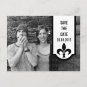 Ivory Fleur De Lis Banner Save the Date Briefkaart (Voorkant)