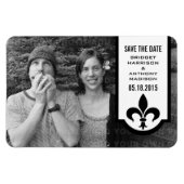 Ivory Fleur De Lis Banner sparen de Magnet Datum Magneet (Horizontaal)