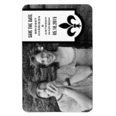 Ivory Fleur De Lis Banner sparen de Magnet Datum Magneet (Verticaal)