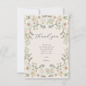 Ivory Floral Baby shower bedankje Bedankkaart (Voorkant)