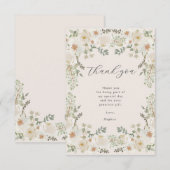 Ivory Floral Baby shower bedankje Bedankkaart (Voorkant / Achterkant)