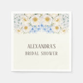 Ivory Floral Blue Hydrangea Garden Bridal Shower Servet (Voorkant)
