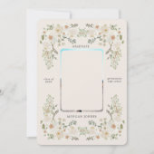 Ivory Floral Border Foto Afstuderen Aankondiging (Voorkant)