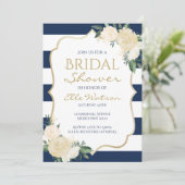 Ivory Floral Bridal Shower Invitation, bruiloft Kaart (Staand voorkant)