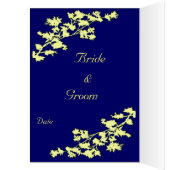 Ivory Floral Deco Wedding Menu Card (Binnen (Links))