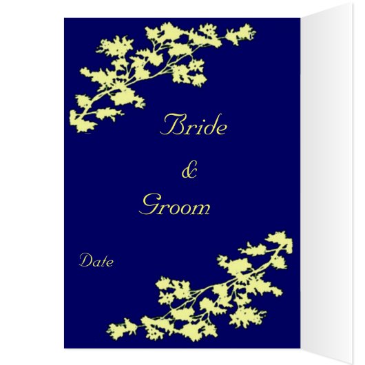 Ivory Floral Deco Wedding Menu Card (Binnen (Links))