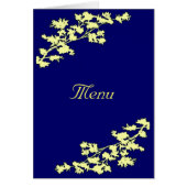 Ivory Floral Deco Wedding Menu Card (Voorkant)