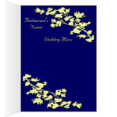 Ivory Floral Deco Wedding Menu Card (Binnen (Rechts))