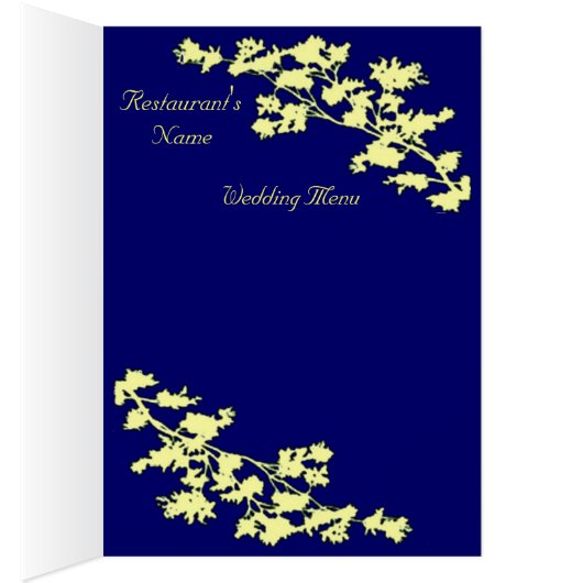 Ivory Floral Deco Wedding Menu Card (Binnen (Rechts))
