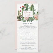 IVORY FLORAL DESERT CACTI WATERVERF WEDING MENU (Voorkant / Achterkant)