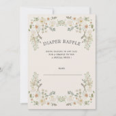 Ivory floral diaper-ticket uitnodiging (Voorkant)