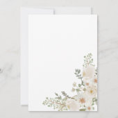 Ivory floral diaper-ticket uitnodiging (Achterkant)