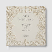 Ivory Floral Elegant Classic Wedding Gastenboek (Voorkant)