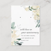 IVORY FLORAL JUBILEUM EARRING DISPLAY CARD PLAATSKAARTJE (Voorkant)